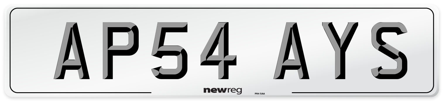 AP54 AYS Number Plate from New Reg